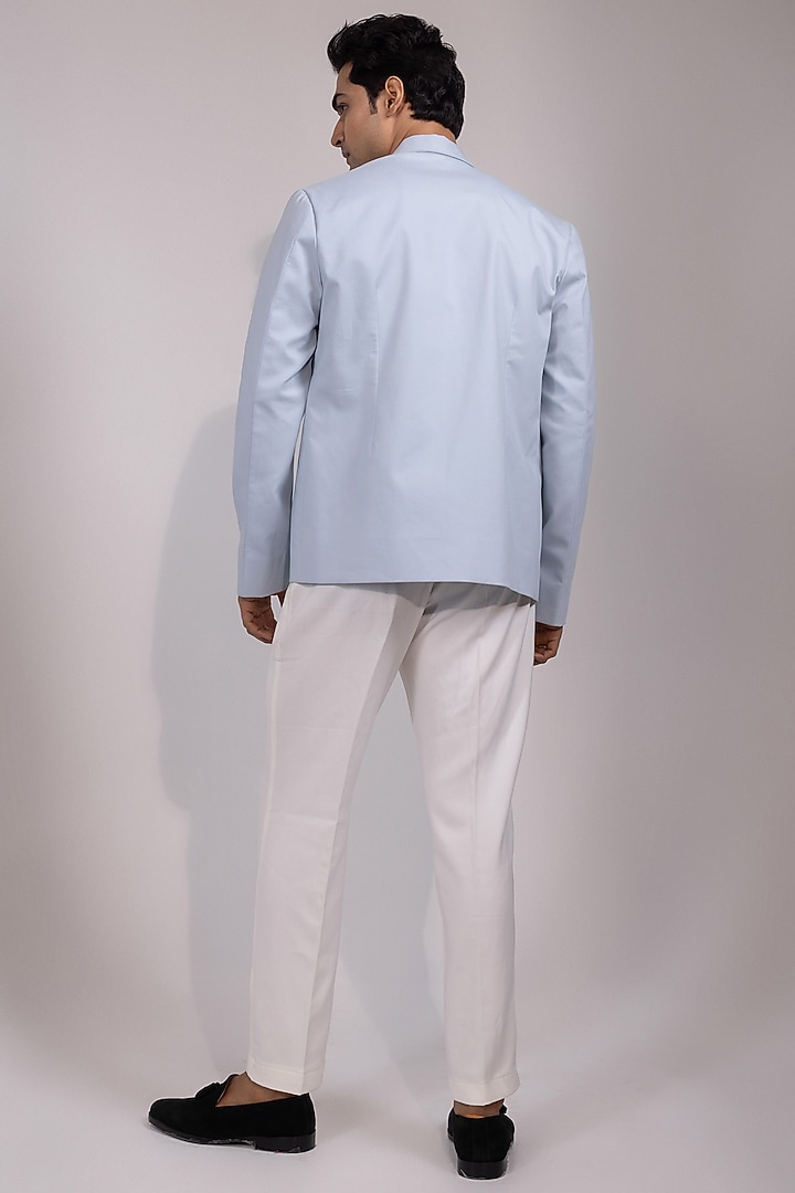 Light Blue Premium Suiting Fabric Jacket Set by YOSEBA at Pernia's Pop Up Shop