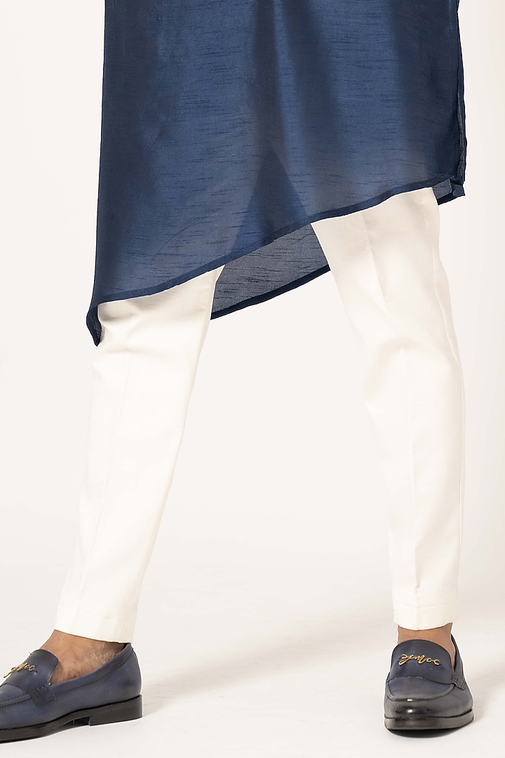 Blue Bam Silk Embroidered Nehru Jacket Set by YOSEBA at Pernia's Pop Up Shop