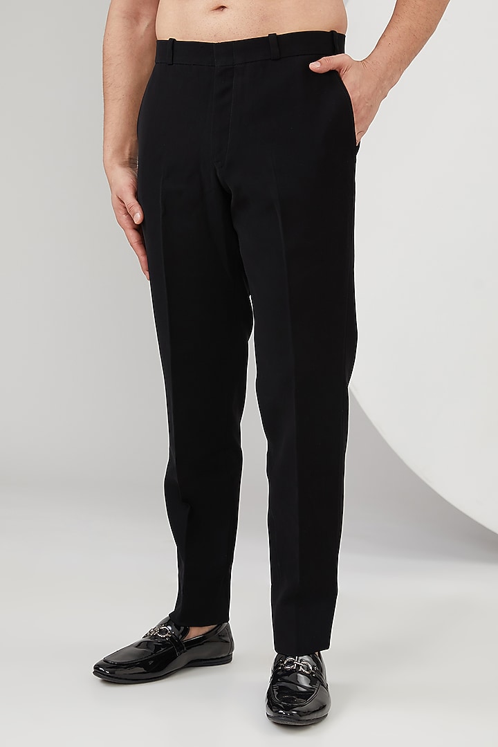 Black Stretch Suiting Cutdana Embellished Blazer Set by YOSEBA at Pernia's Pop Up Shop