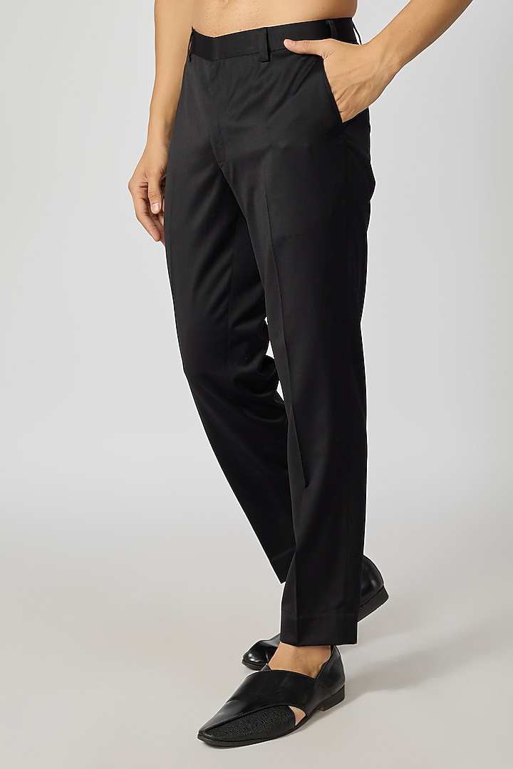 Black Premium Suiting Thread Work Open Jacket Set by YOSEBA at Pernia's Pop Up Shop