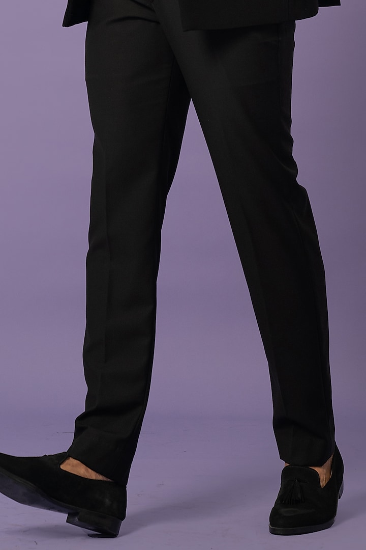 Black Stretch Embellished Blazer Set by YOSEBA at Pernia's Pop Up Shop