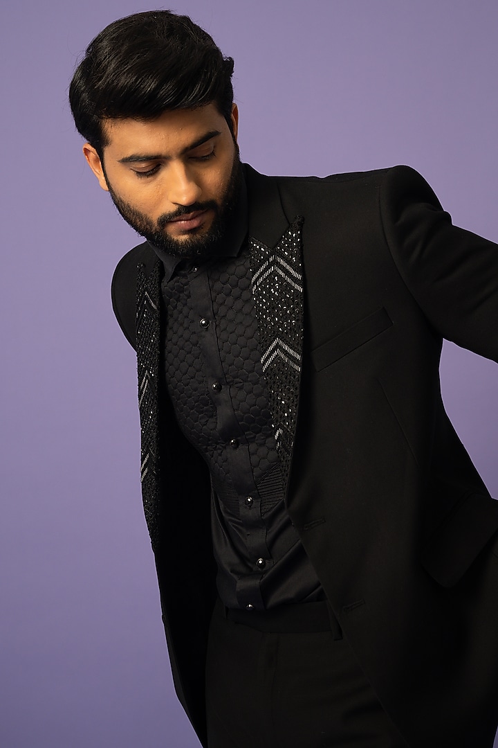 Black Suiting Blazer Set by YOSEBA at Pernia's Pop Up Shop