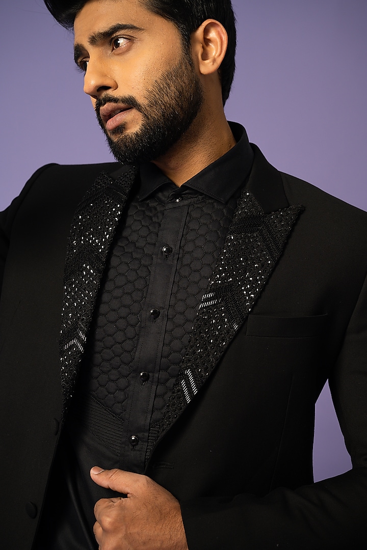 Black Suiting Blazer Set by YOSEBA at Pernia's Pop Up Shop