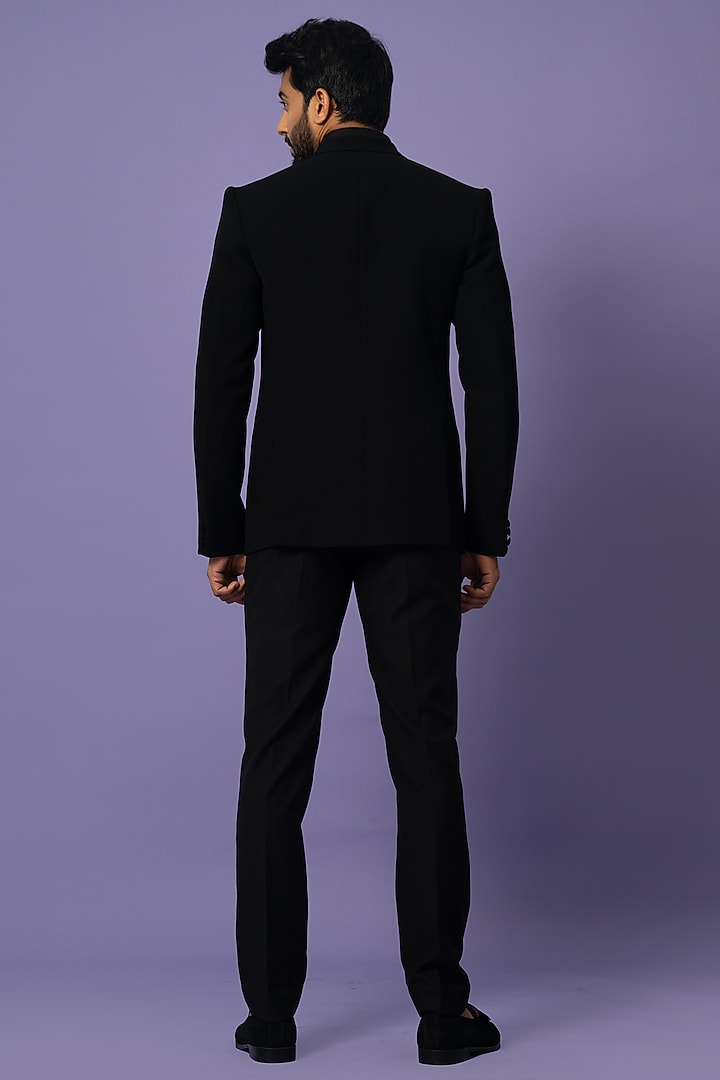 Black Stretch Blazer Set by YOSEBA at Pernia's Pop Up Shop