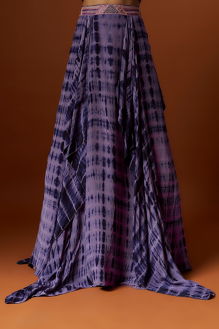 Purple Crepe Hand Embroidered Jacket Wedding Lehenga Set by Yoshita Couture at Pernia's Pop Up Shop