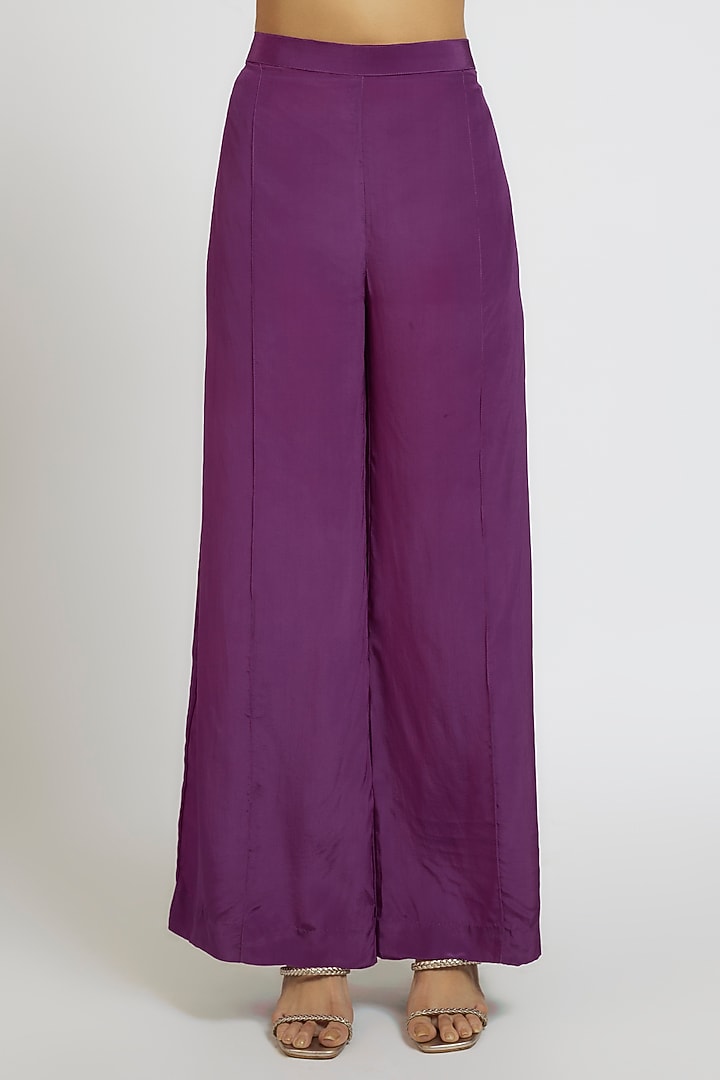 Purple Georgette Cutdana Embroidered Kaftan Set by Yoshita Couture at Pernia's Pop Up Shop
