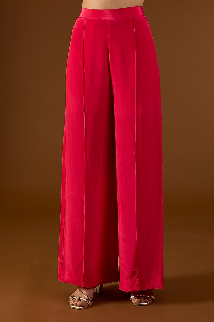 Hot Pink Georgette Hand Embroidered Tie-Dyed Kaftan Set by Yoshita Couture at Pernia's Pop Up Shop