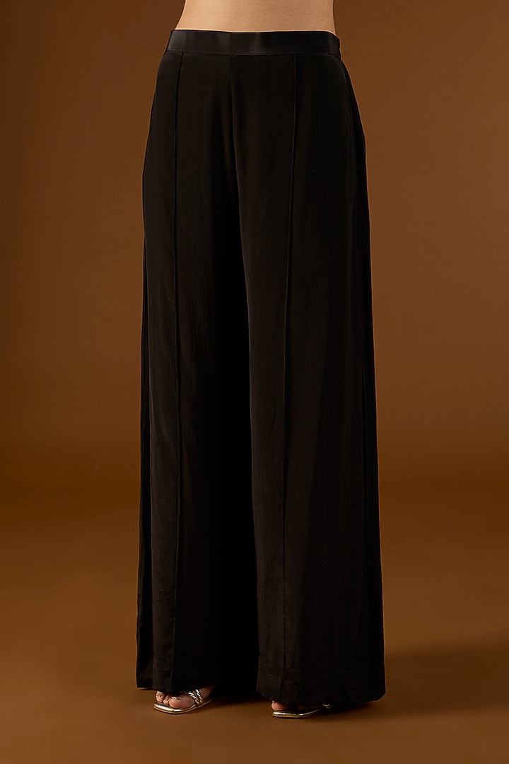 Black Georgette Hand Embroidered Tie-Dyed Kaftan Set by Yoshita Couture at Pernia's Pop Up Shop