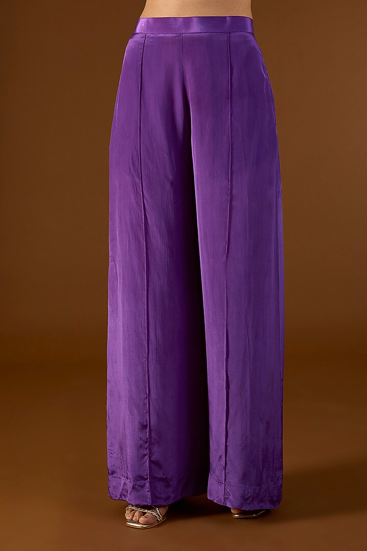 Purple Georgette Hand Embroidered Tie-Dyed Kaftan Set by Yoshita Couture at Pernia's Pop Up Shop
