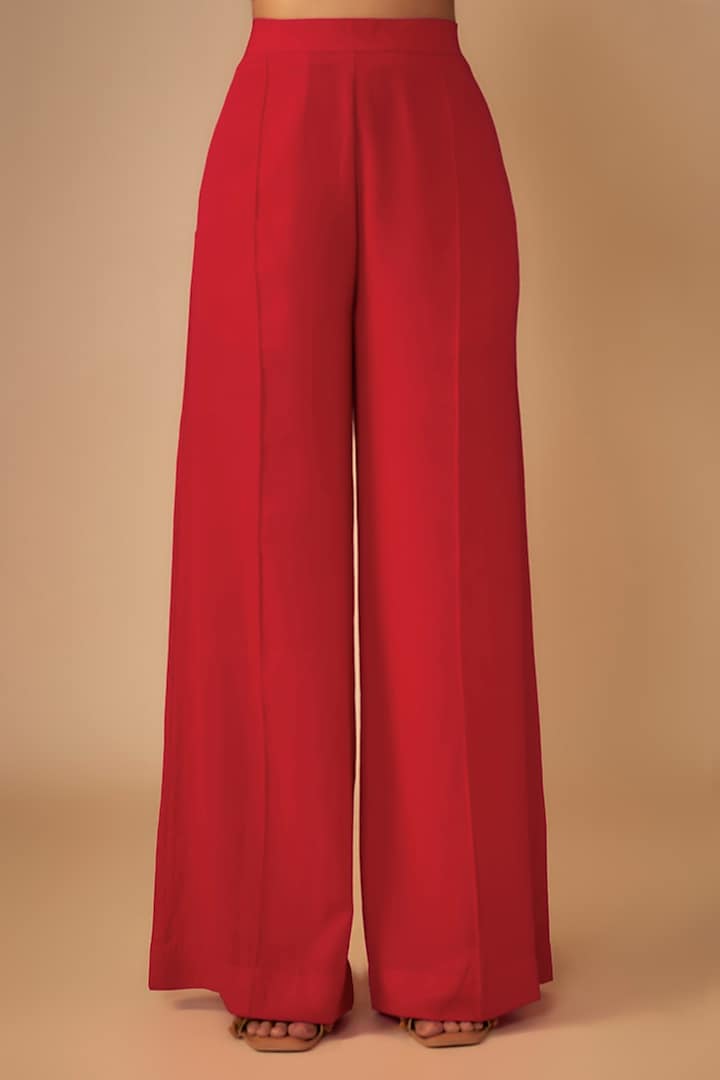 Red Georgette Silk Thread Embroidered Kaftan Set by Yoshita Couture at Pernia's Pop Up Shop