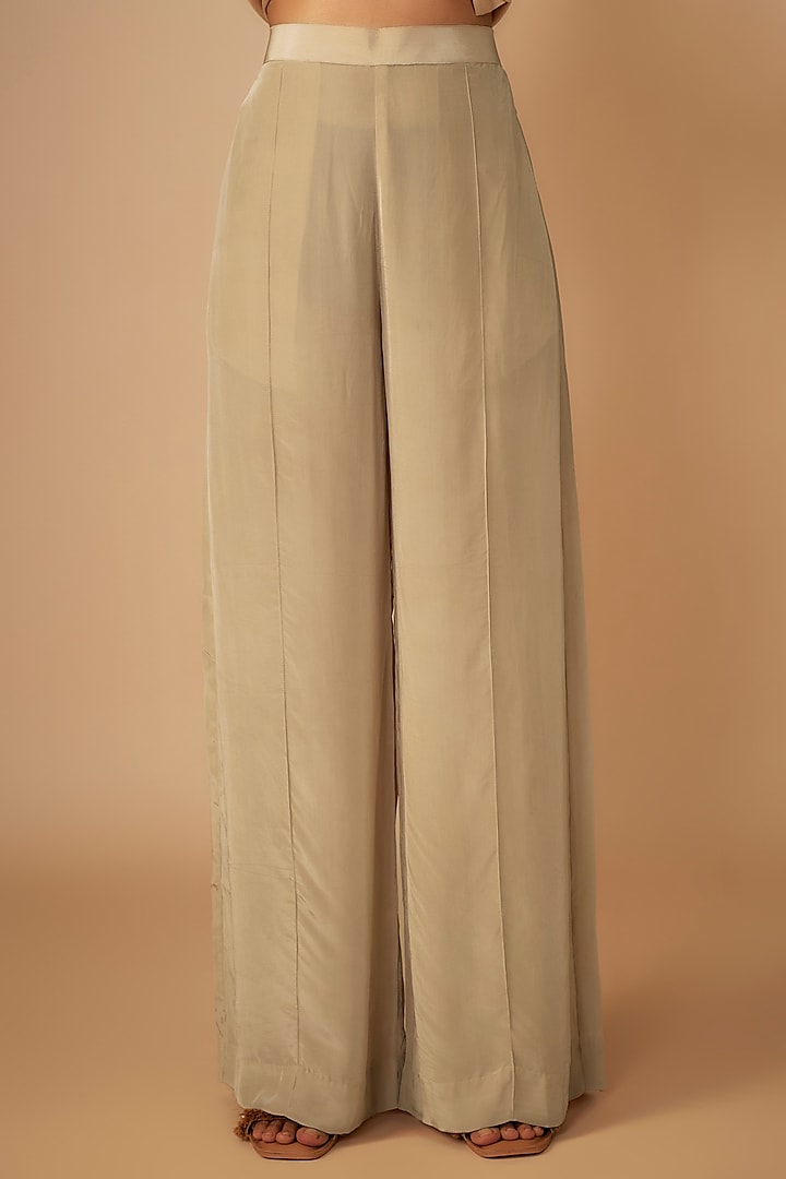 Beige Georgette Silk Thread Embroidered Kaftan Set by Yoshita Couture at Pernia's Pop Up Shop