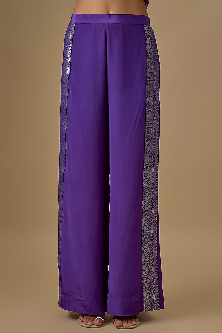 Purple Georgette Leheriya Printed & Mirror Work Kaftan Set by Yoshita Couture at Pernia's Pop Up Shop