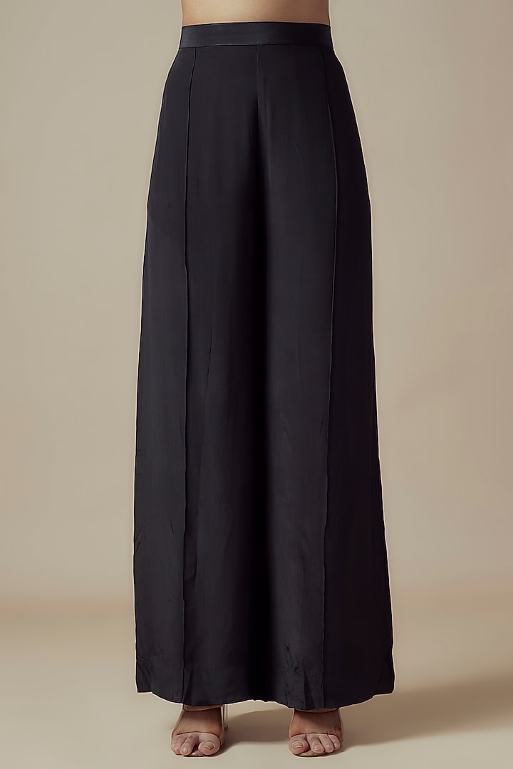 Black Georgette Hand embroidered Kaftan Set by Yoshita Couture at Pernia's Pop Up Shop