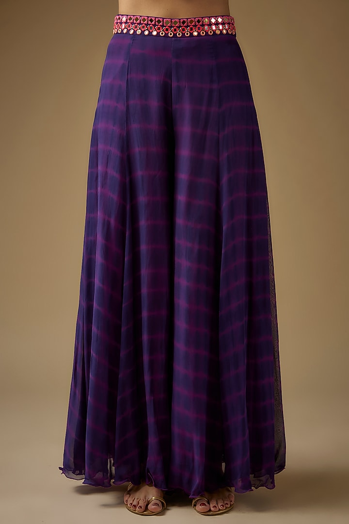 Purple Organza Mirror Embroidered Cape Set by Yoshita Couture at Pernia's Pop Up Shop