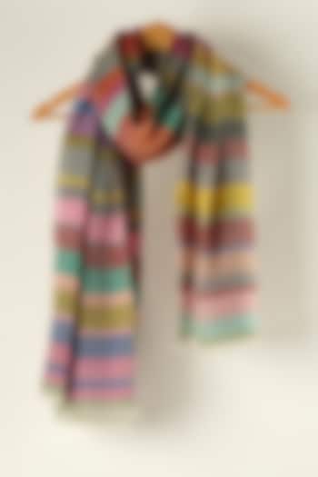 Multi-Colored Handwoven Cashmere Wool Shawl by YARNS & BLOOM