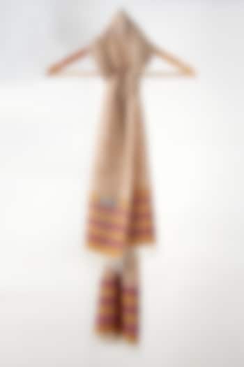 Mustard Handwoven Fine Wool Stole by YARNS & BLOOM