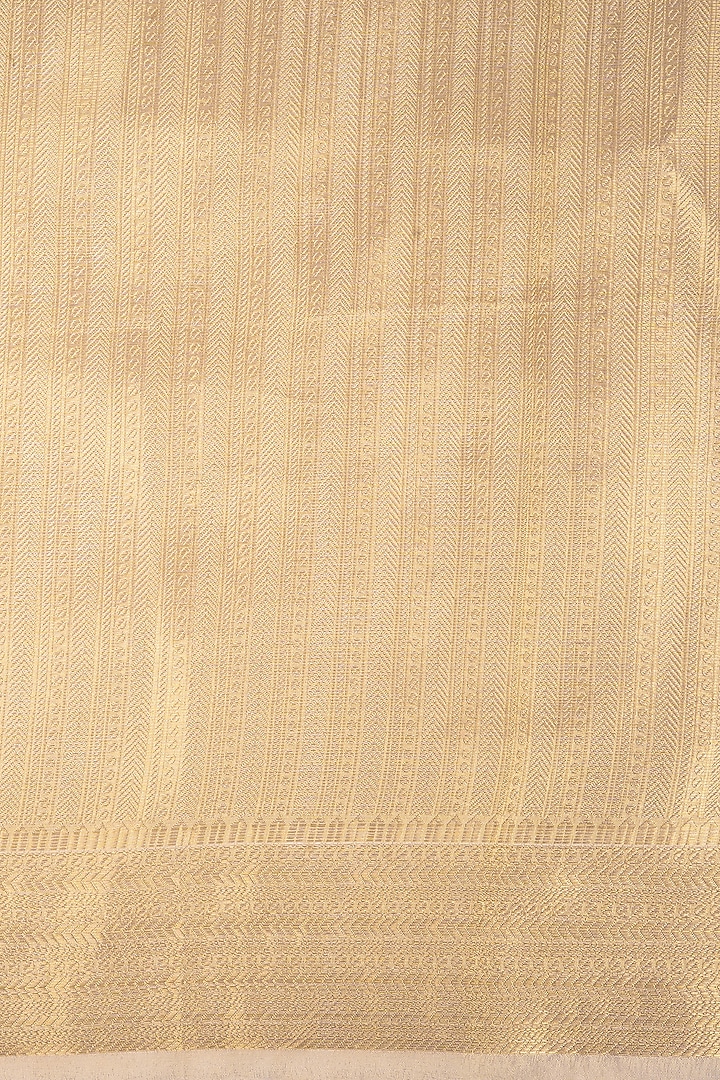 Gold Pure Katan Kanjivaram Banarasi Zari Work Party Wear Saree Set by Zal From Benaras at Pernia's Pop Up Shop