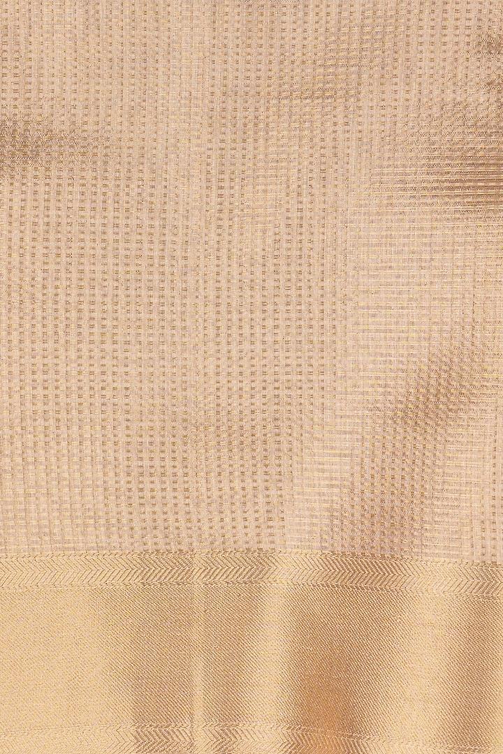 Gold Pure Katan Silk Handloom Banarasi Party Wear Saree Set by Zal From Benaras at Pernia's Pop Up Shop
