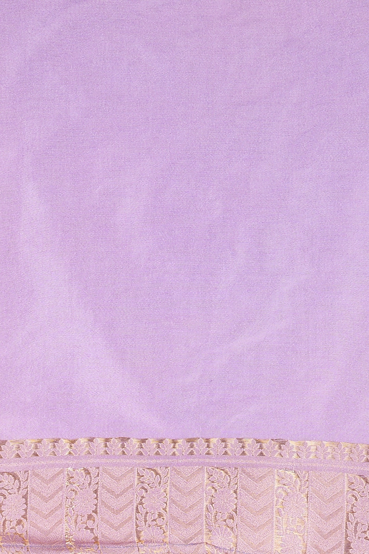 Purple Pure Moonga Silk Banarasi Handloom Party Wear Saree Set by Zal From Benaras at Pernia's Pop Up Shop
