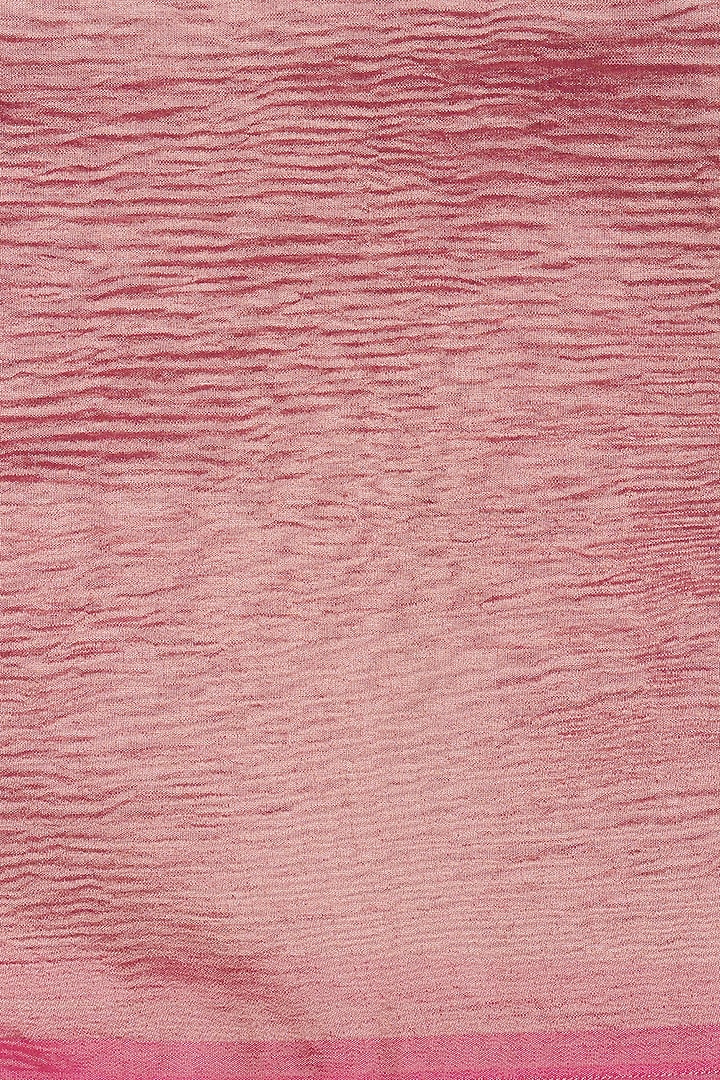 Pink Moonga Tissue Silk Zari Striped Embroidered Banarasi Handloom Festive Saree Set by Zal From Benaras at Pernia's Pop Up Shop