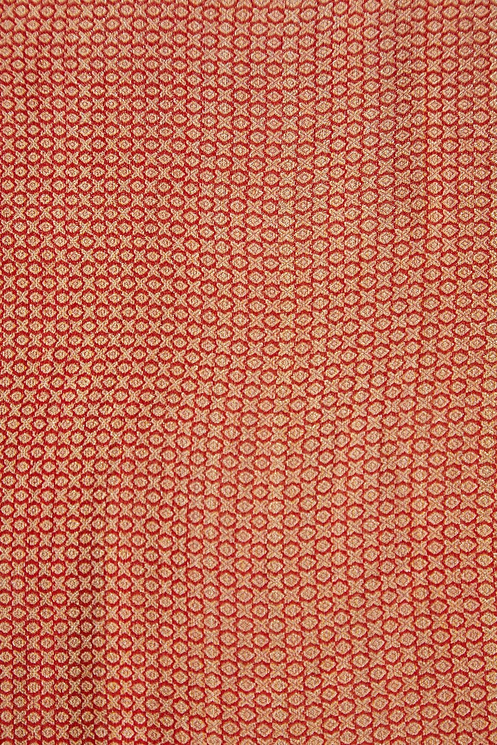 Red Chiffon Banarasi Handloom Party Wear Saree Set by Zal From Benaras at Pernia's Pop Up Shop