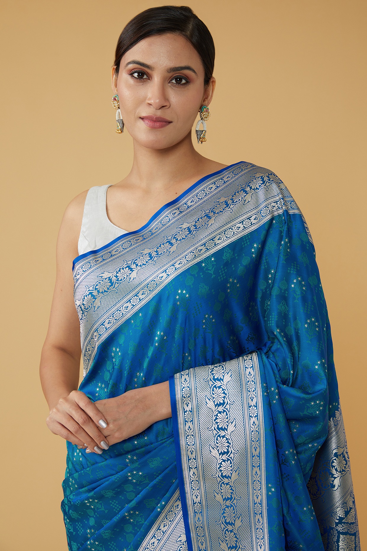 Dark Blue Handloom Silk Saree with Zari Work - Monastoor- Indian ethnical  dress collections with more than 1500+ fashionable indian traditional  dresses and ethnical jewelleries.