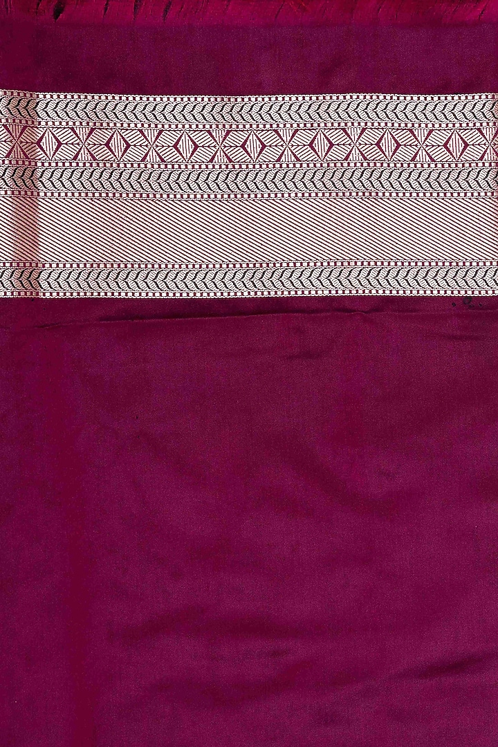 Hot Pink Kanjivaram Silk Hand Embroidered Banarasi Party Wear Saree Set by Zal From Benaras at Pernia's Pop Up Shop