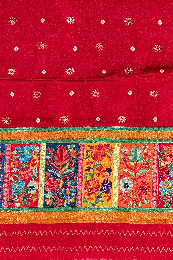 Royal Blue Pure Silk Floral Printed Banarasi Handloom Party Wear Saree Set by Zal From Benaras at Pernia's Pop Up Shop