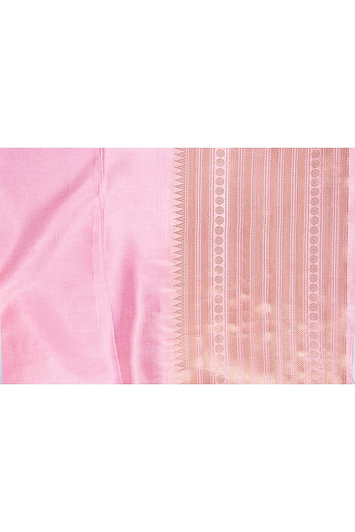 Pink Pure Silk Brocade & Printed Banarasi Handloom Party Wear Saree Set by Zal From Benaras at Pernia's Pop Up Shop