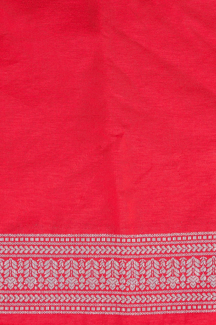 Red Pure Silk Banarasi Handloom Party Wear Saree Set by Zal From Benaras at Pernia's Pop Up Shop