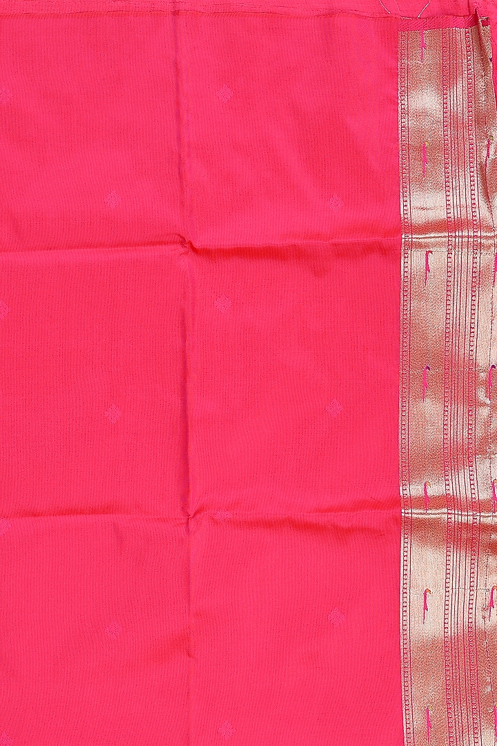 Pink Kanjivaram Silk Banarasi Handloom Party Wear Saree Set by Zal From Benaras at Pernia's Pop Up Shop