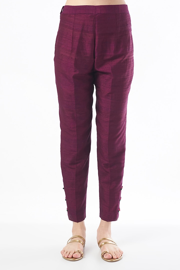 Wine Hand Embroidered Jacket Set by Zamoraa The Label at Pernia's Pop Up Shop