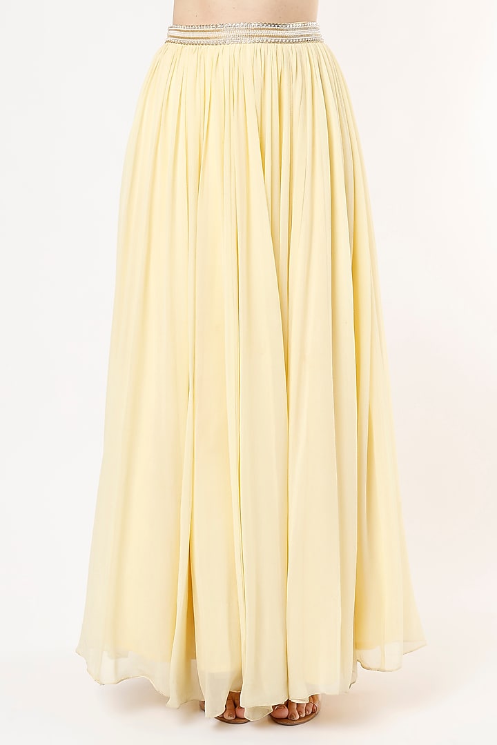 Yellow Georgette & Organza Wedding Lehenga Set by Zamoraa The Label at Pernia's Pop Up Shop