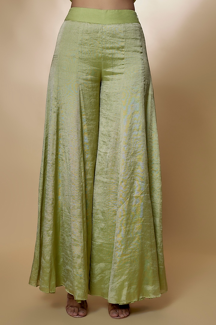 Green Tulle Embroidered Jacket Set by Zamoraa The Label at Pernia's Pop Up Shop