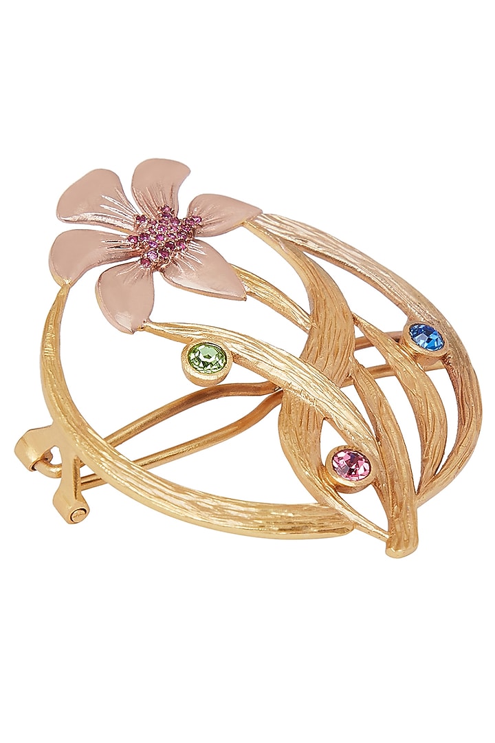 Gold Plated Swarovski Crystal Hair Clip by Zariin at Pernia's Pop Up Shop