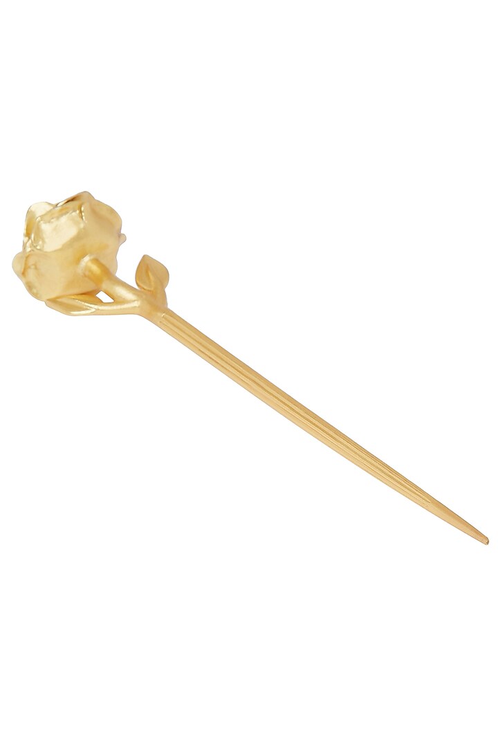 Gold Plated Rose Hair Stick With Swarovski by Zariin at Pernia's Pop Up Shop