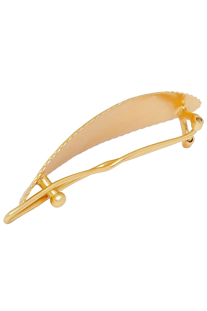 Gold Plated Lilac Enameled Hair Clip by Zariin at Pernia's Pop Up Shop