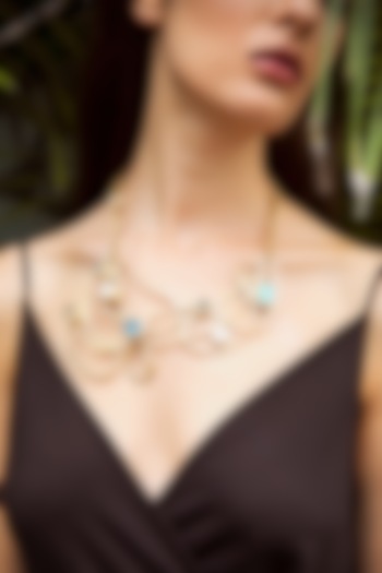 Gold Plated Green Amethyst Necklace by Zariin at Pernia's Pop Up Shop