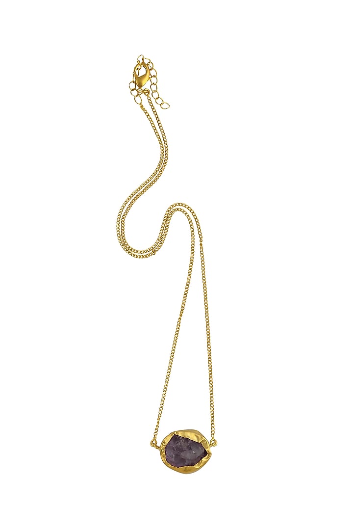 Gold Plated Amethyst Necklace by Zariin at Pernia's Pop Up Shop