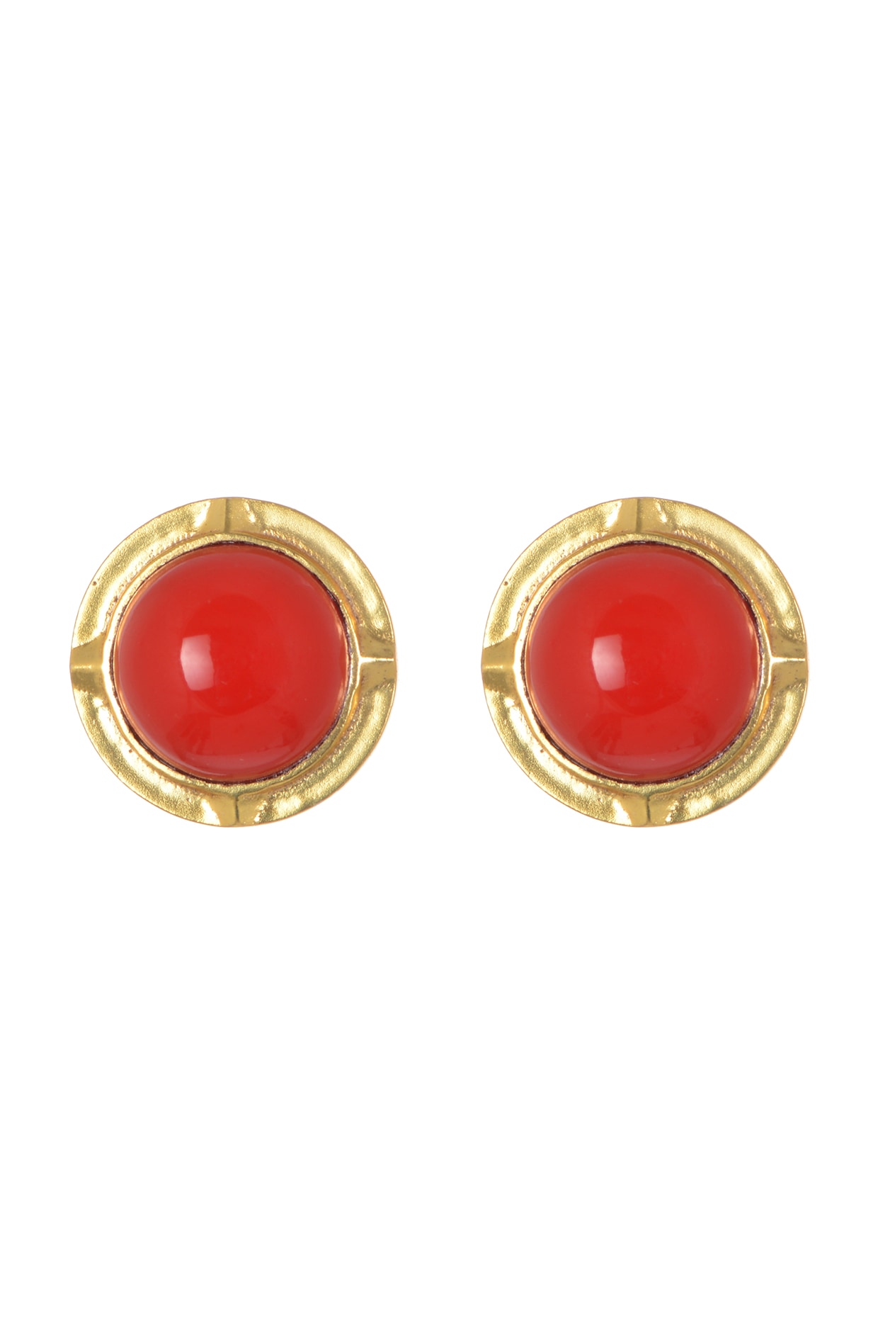 Coral stud store earrings gold