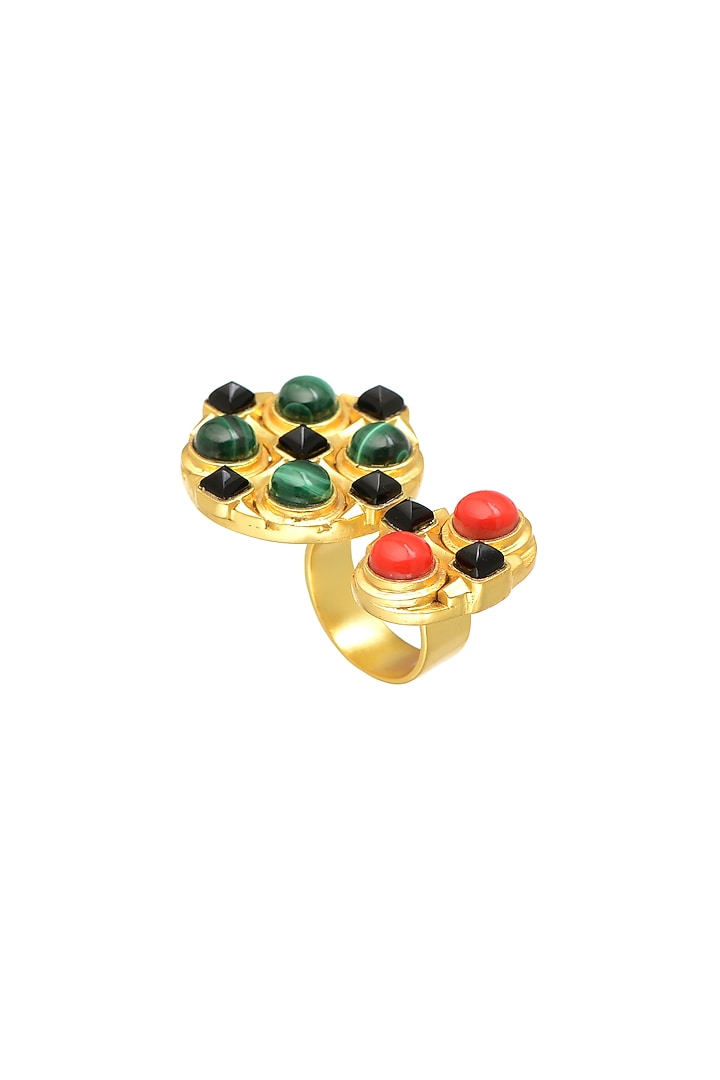 Gold Plated Red Coral Ring by Zariin at Pernia's Pop Up Shop