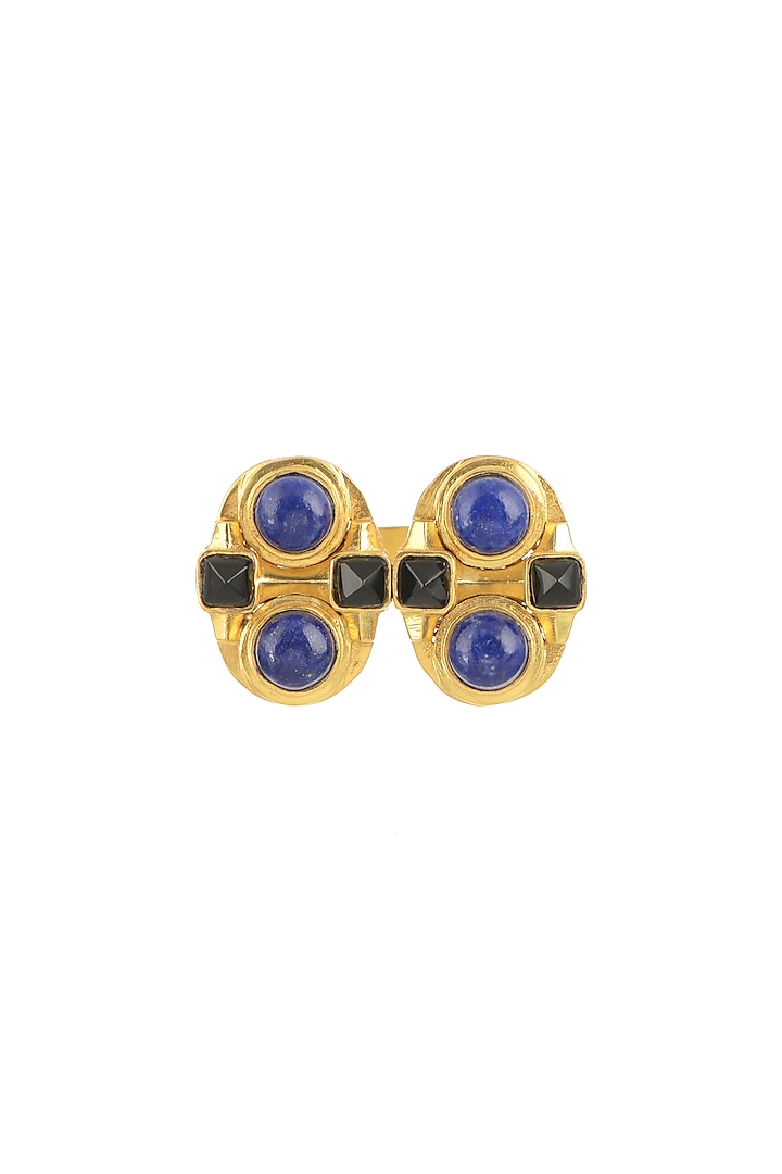 Gold Plated Blue Lapis Ring by Zariin