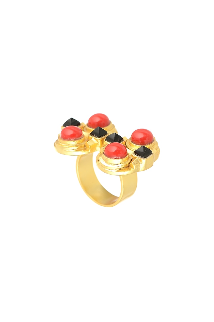 Gold Plated Black Onyx Ring by Zariin at Pernia's Pop Up Shop