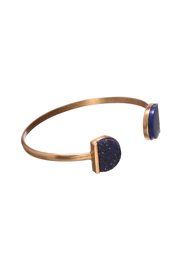 Gold Finish Lapis Bangle by Zariin at Pernia's Pop Up Shop