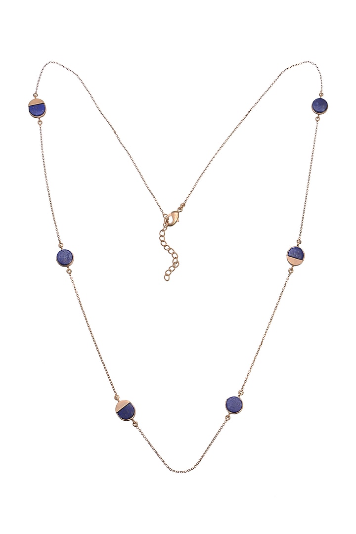 Gold Finish Necklace With Blue Lapis by Zariin at Pernia's Pop Up Shop