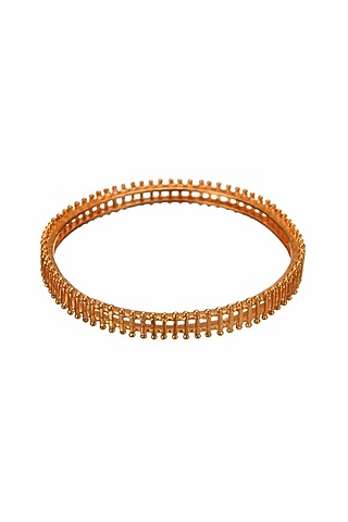 Rose Gold Finish Knockout Bangle by Zariin
