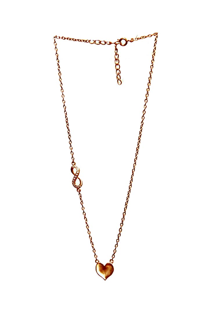 Rose Gold Finish Cubic Zirconia Necklace by Zariin at Pernia's Pop Up Shop