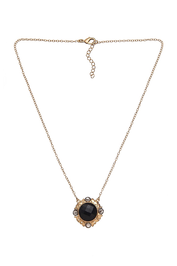 Gold Finish Onyx Necklace by Zariin at Pernia's Pop Up Shop