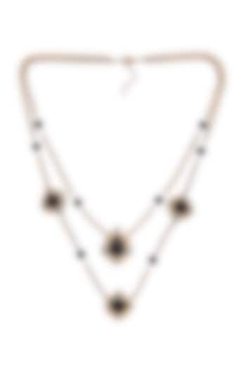 Gold Finish Necklace With Black Onyx by Zariin at Pernia's Pop Up Shop