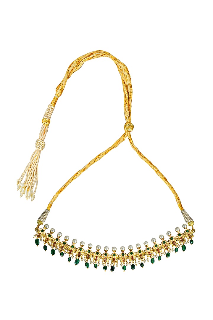 Gold Plated Pearl Beaded Choker Necklace by Zariin at Pernia's Pop Up Shop